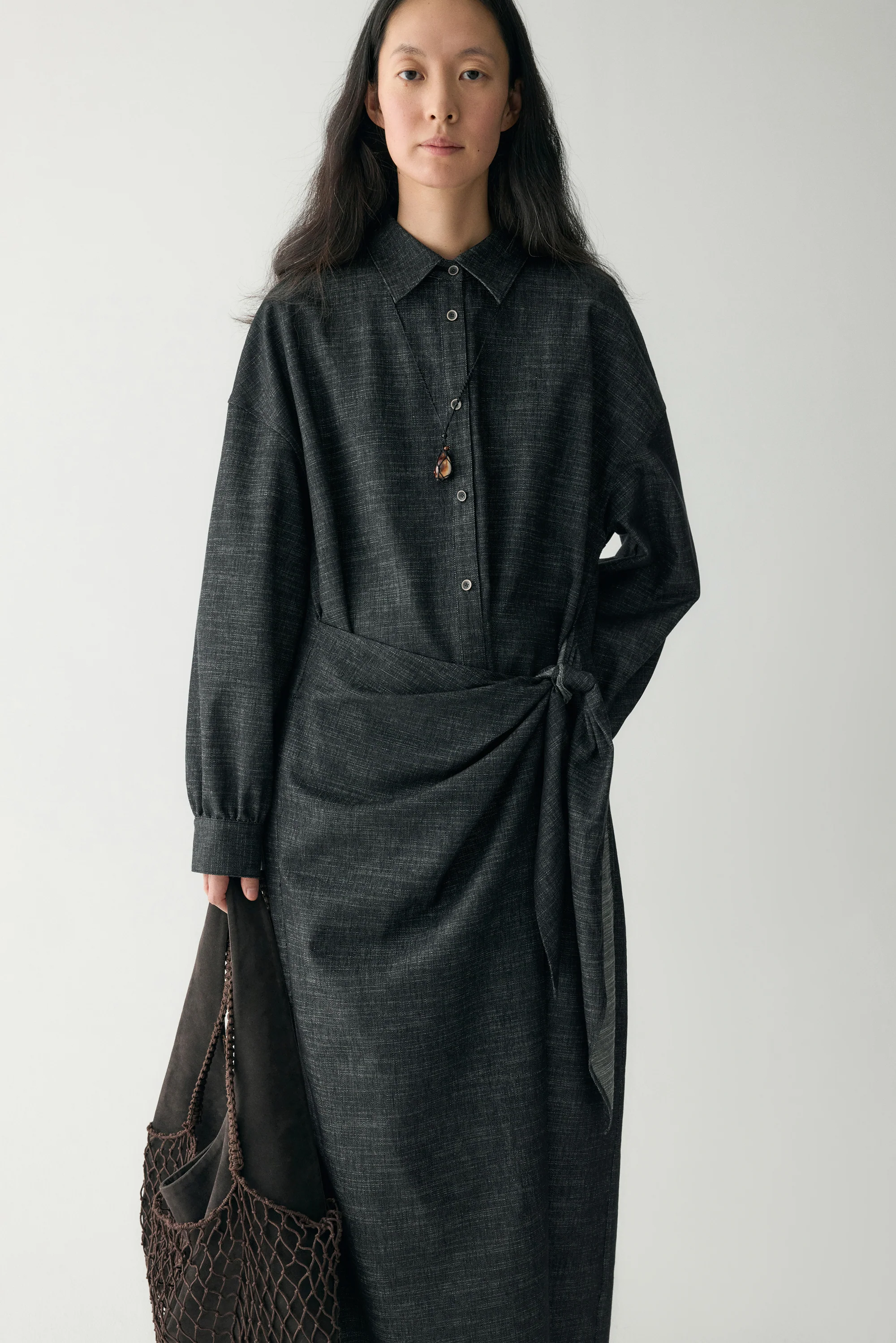 Waist-knot Shirt Dress - Image 7