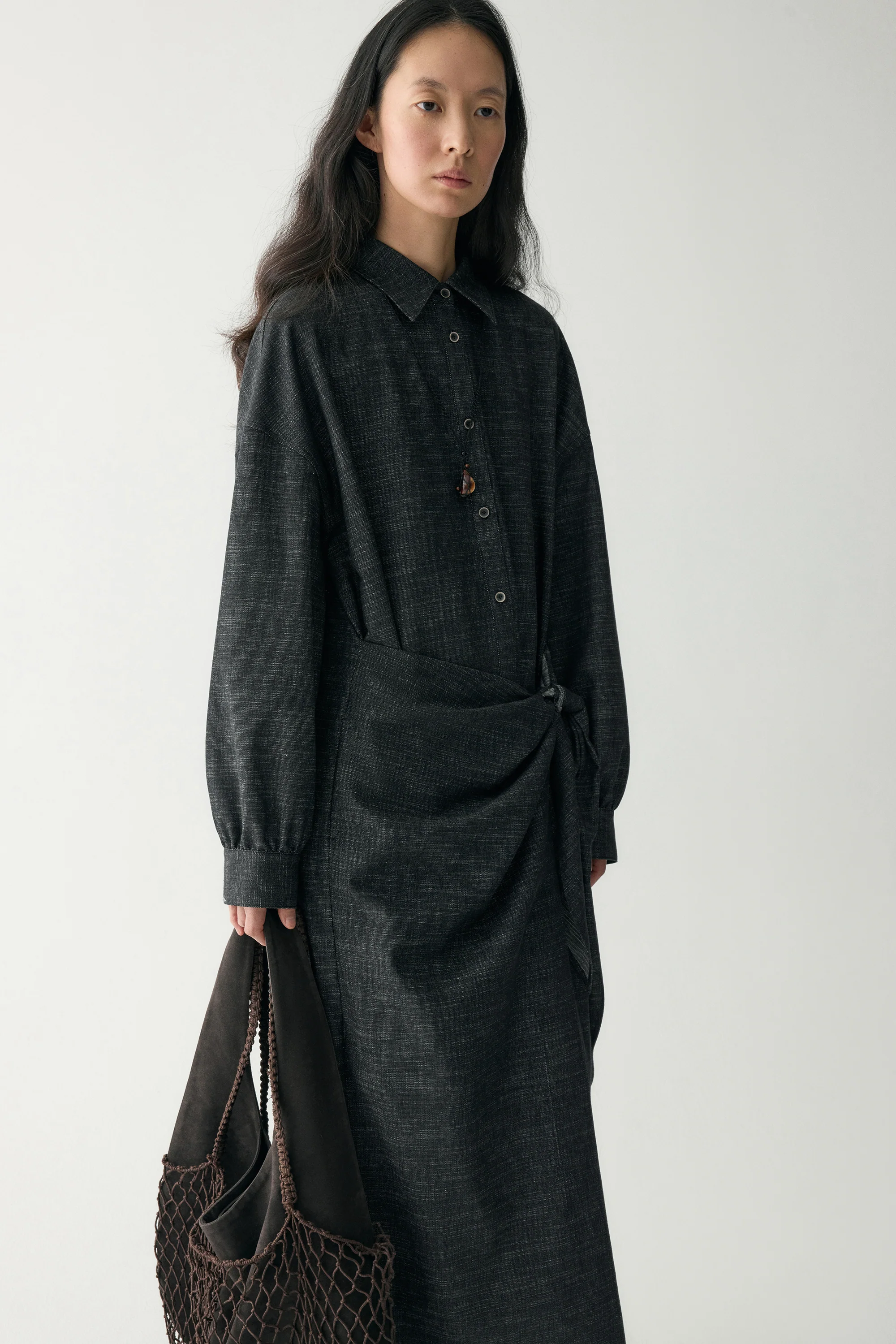 Waist-knot Shirt Dress - Image 8