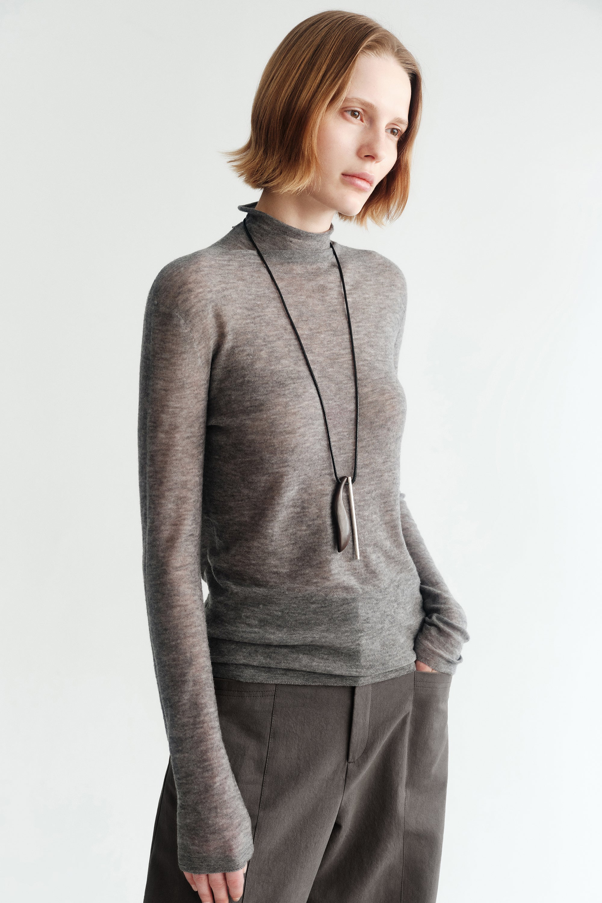 Water-soluble Wool Turtle-neck Sweater - Image 13