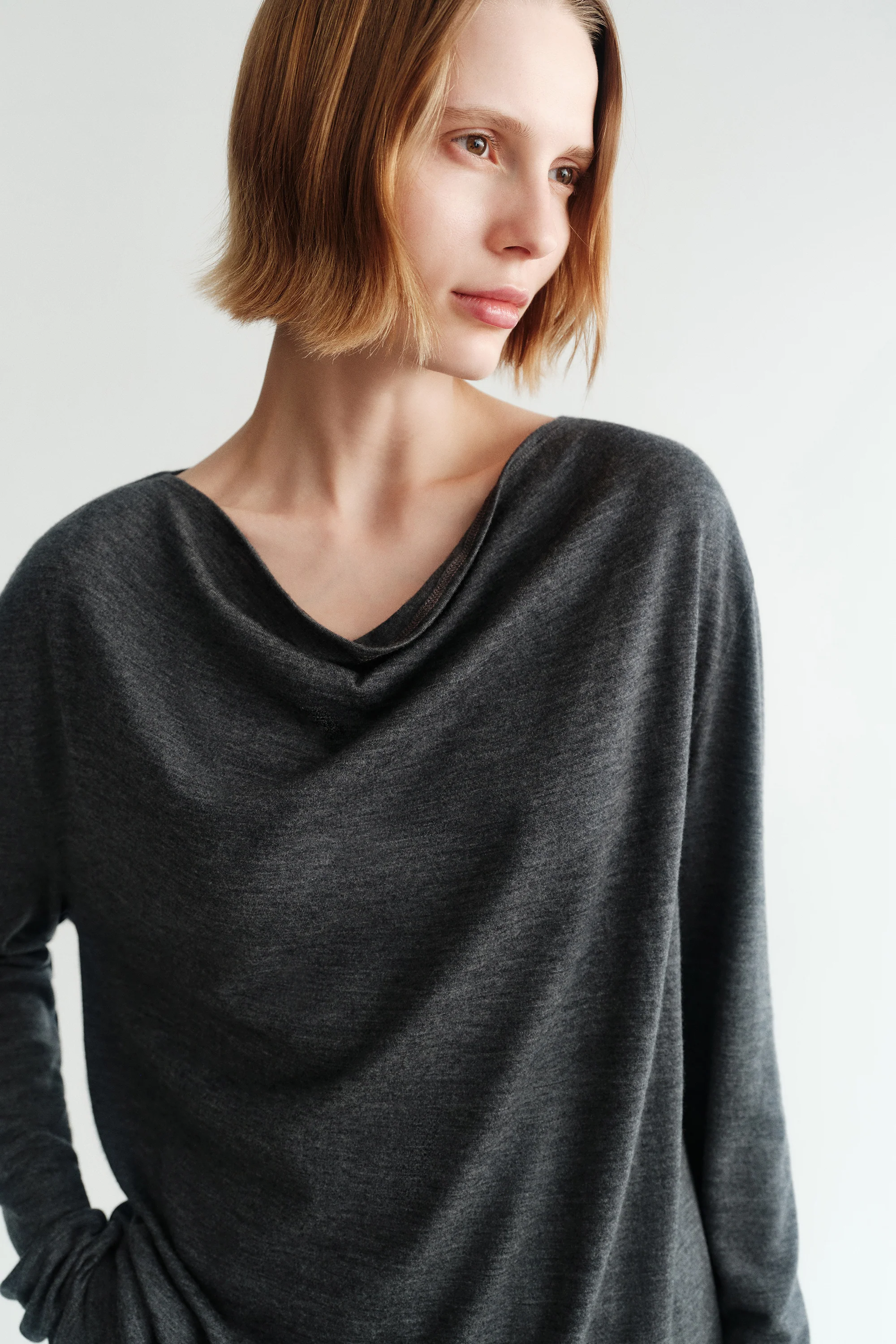 Wool Cowl Neck Top - Image 12