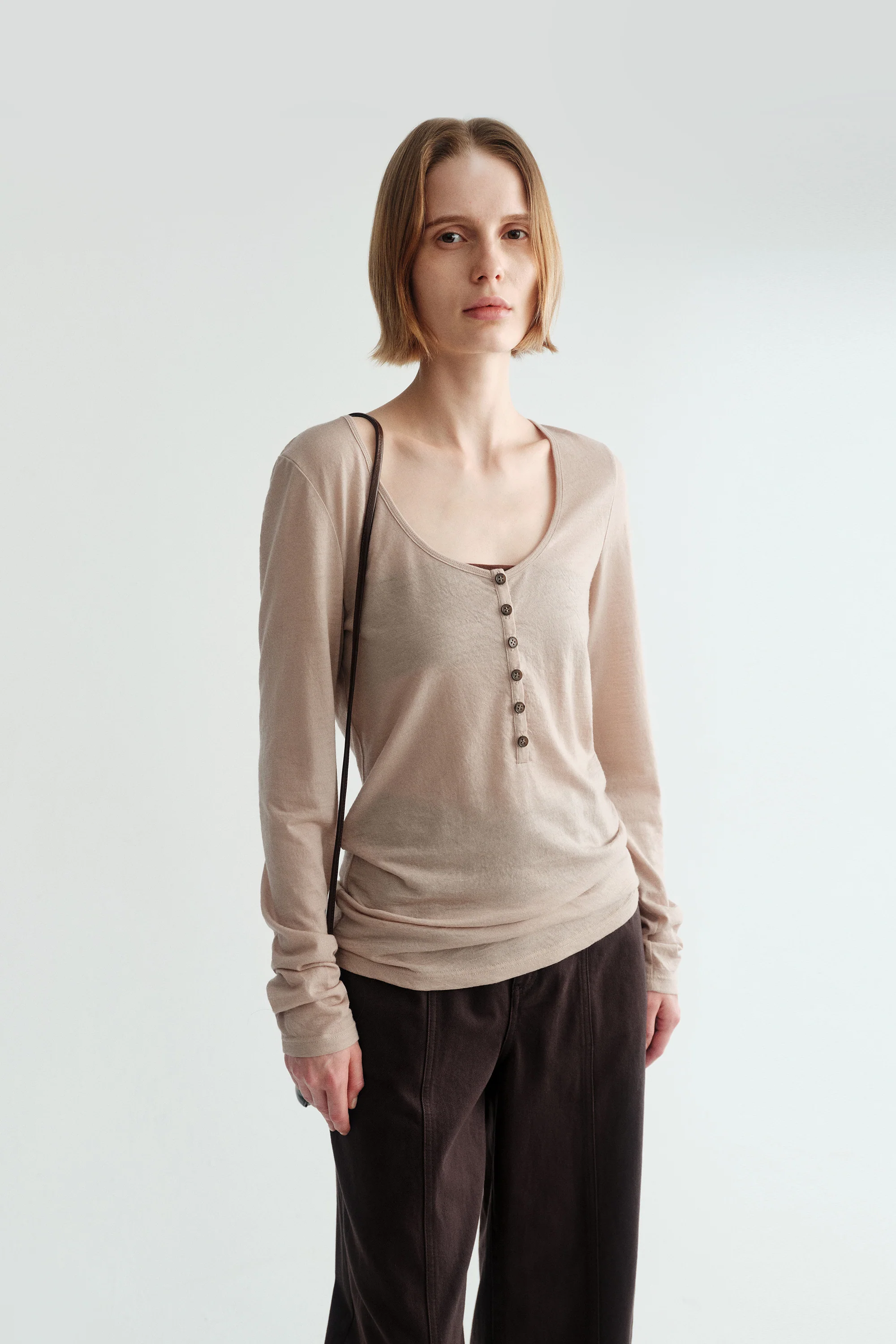 Wool Henley Collar Shirt - Image 2