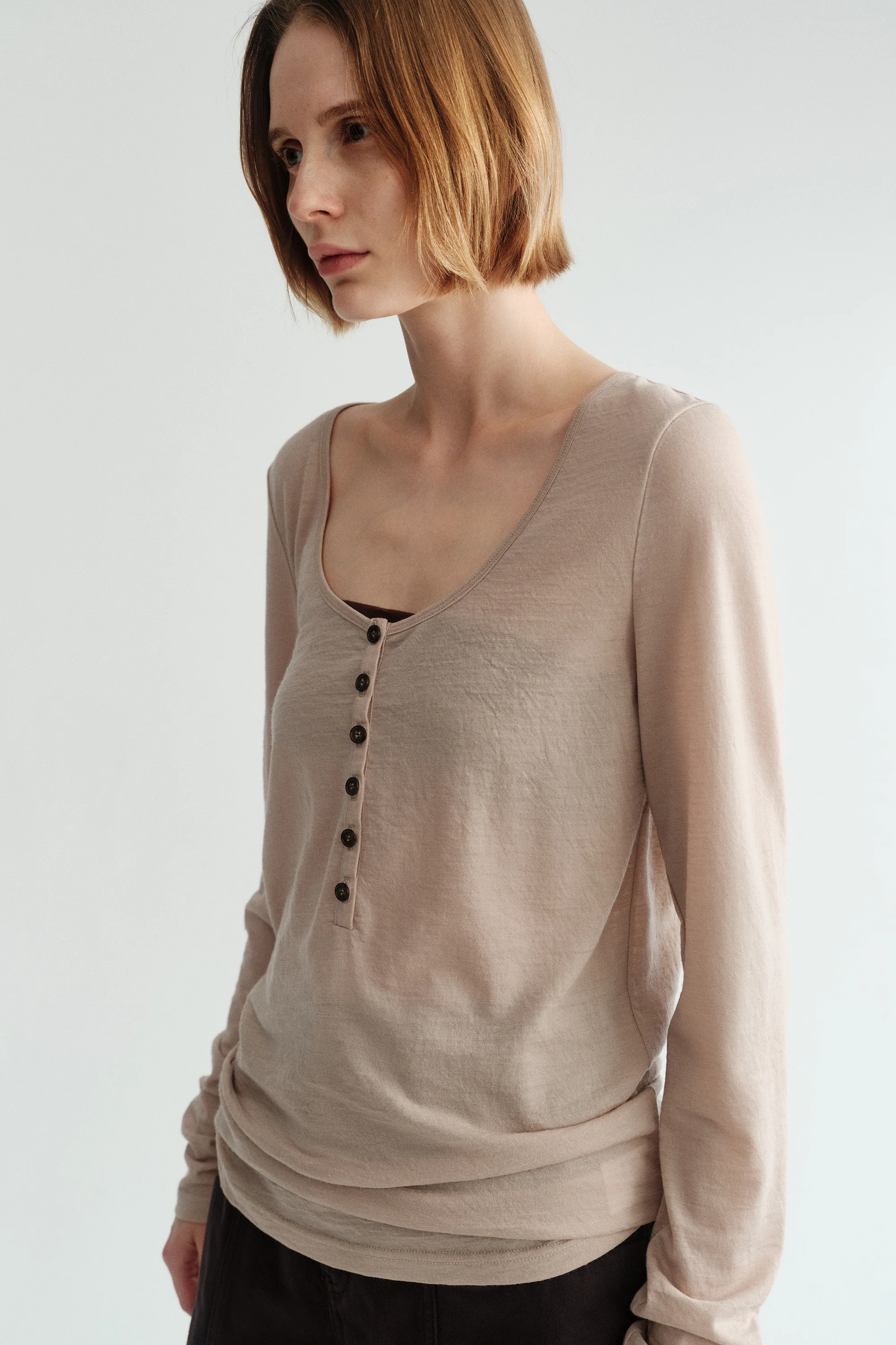 Wool Henley Collar Shirt - Image 7