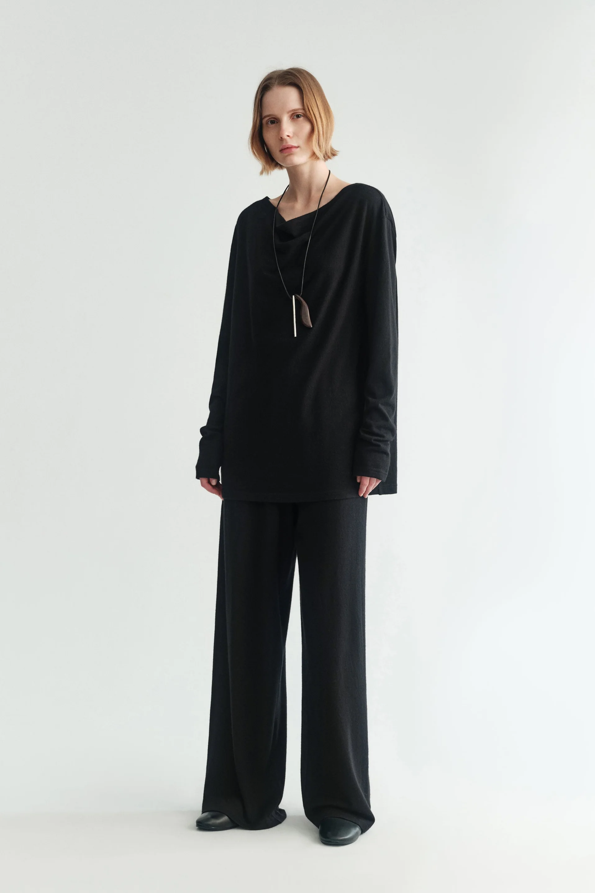Wool Tencel Cowl Neck Top - Image 8
