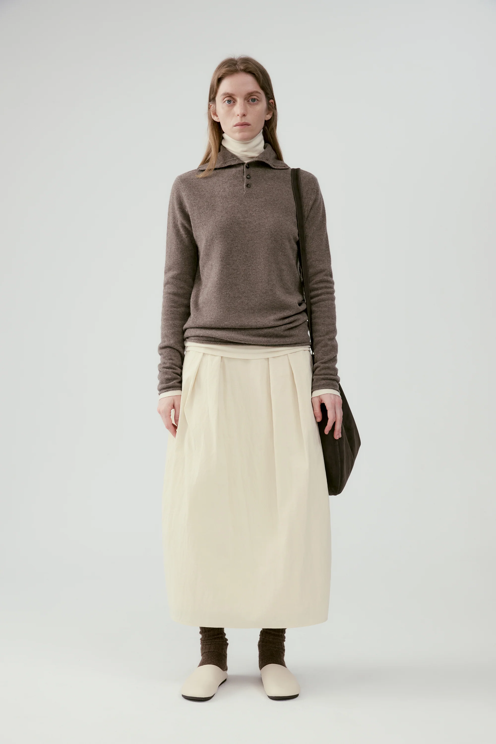Slim-fit Stand Collar Yak Wool Knit Top - Image 4