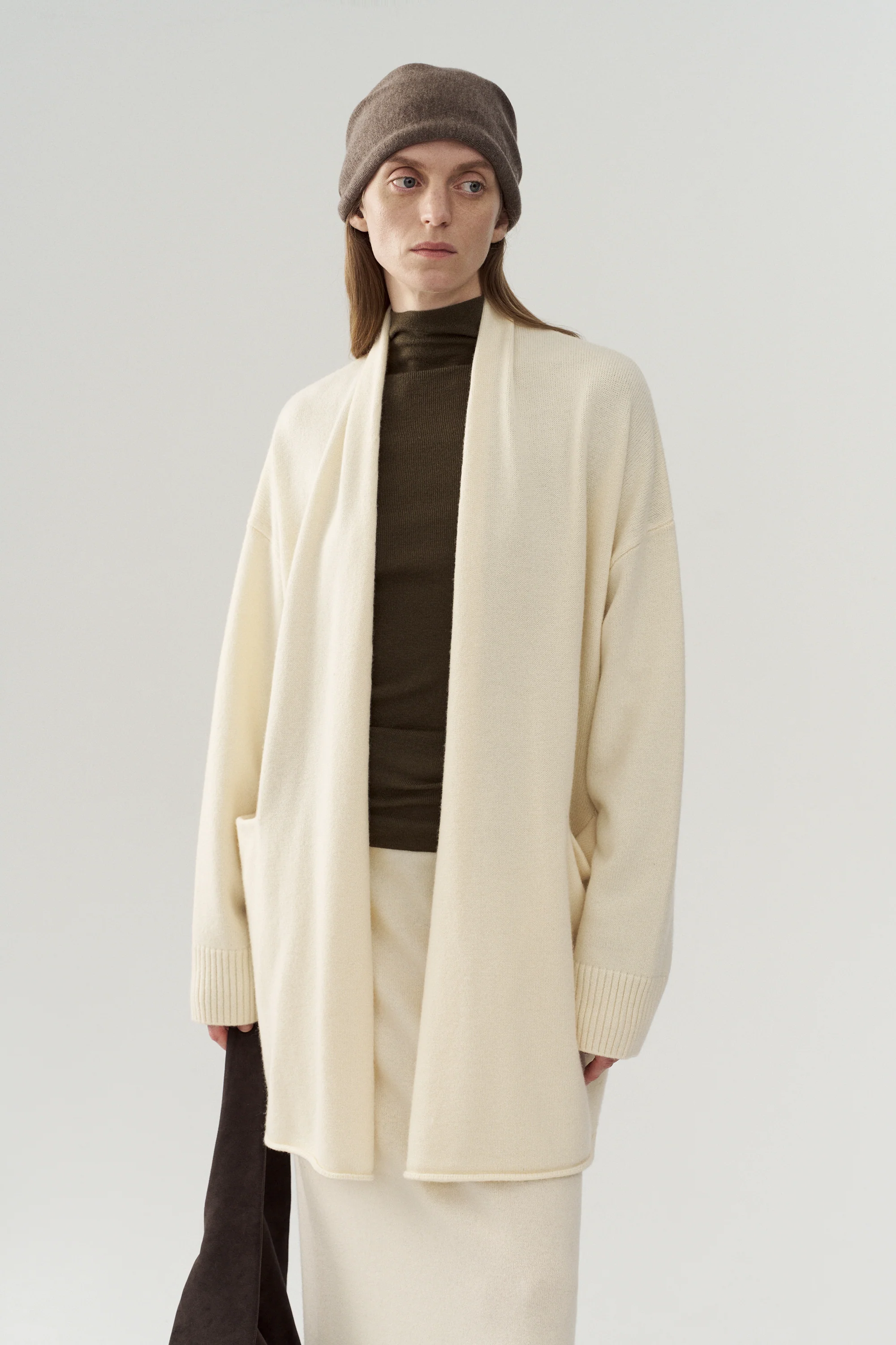 Yak Wool Mid-length Knitted Cardigan - Image 14