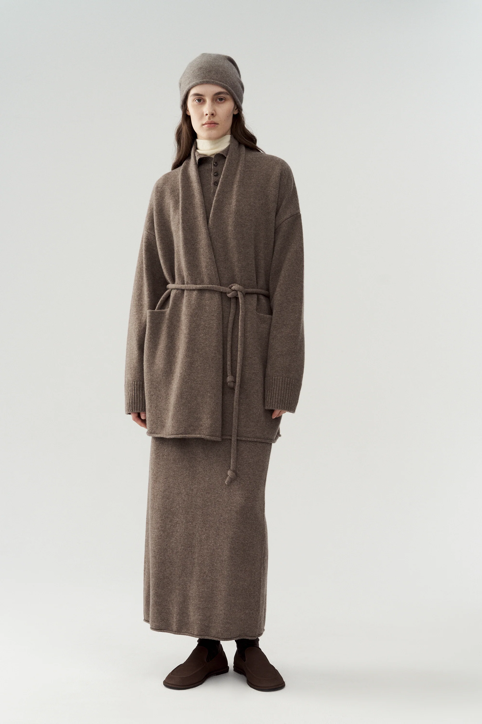 Yak Wool Mid-length Knitted Cardigan - Image 3