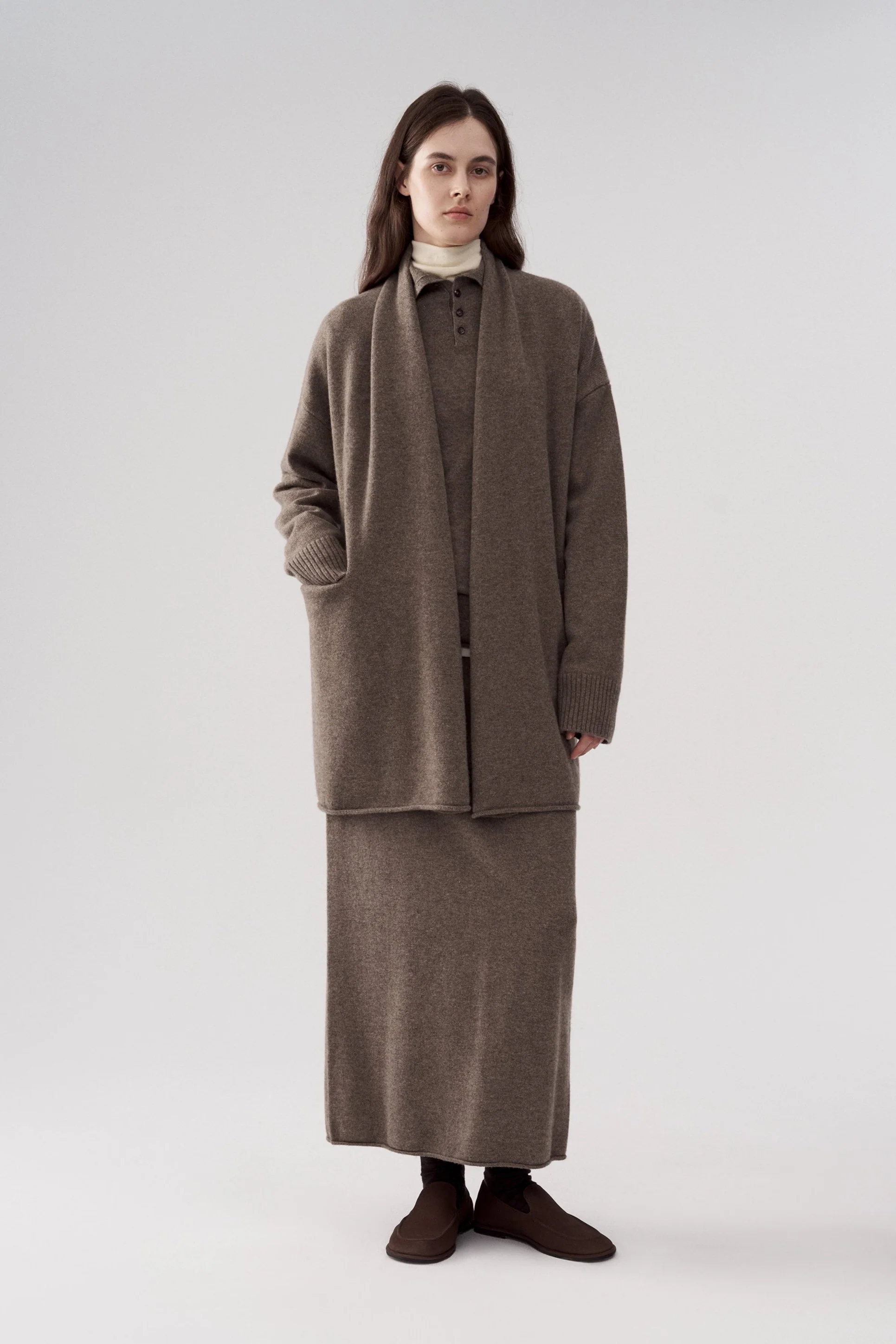 Yak Wool Mid-length Knitted Cardigan - Image 5