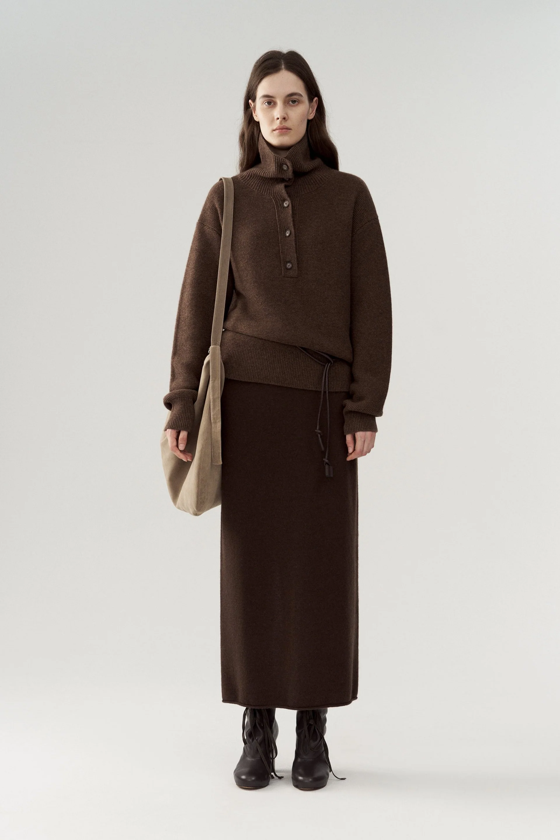 Yak Wool Reversible Waistband Knitted Skirt - Image 15