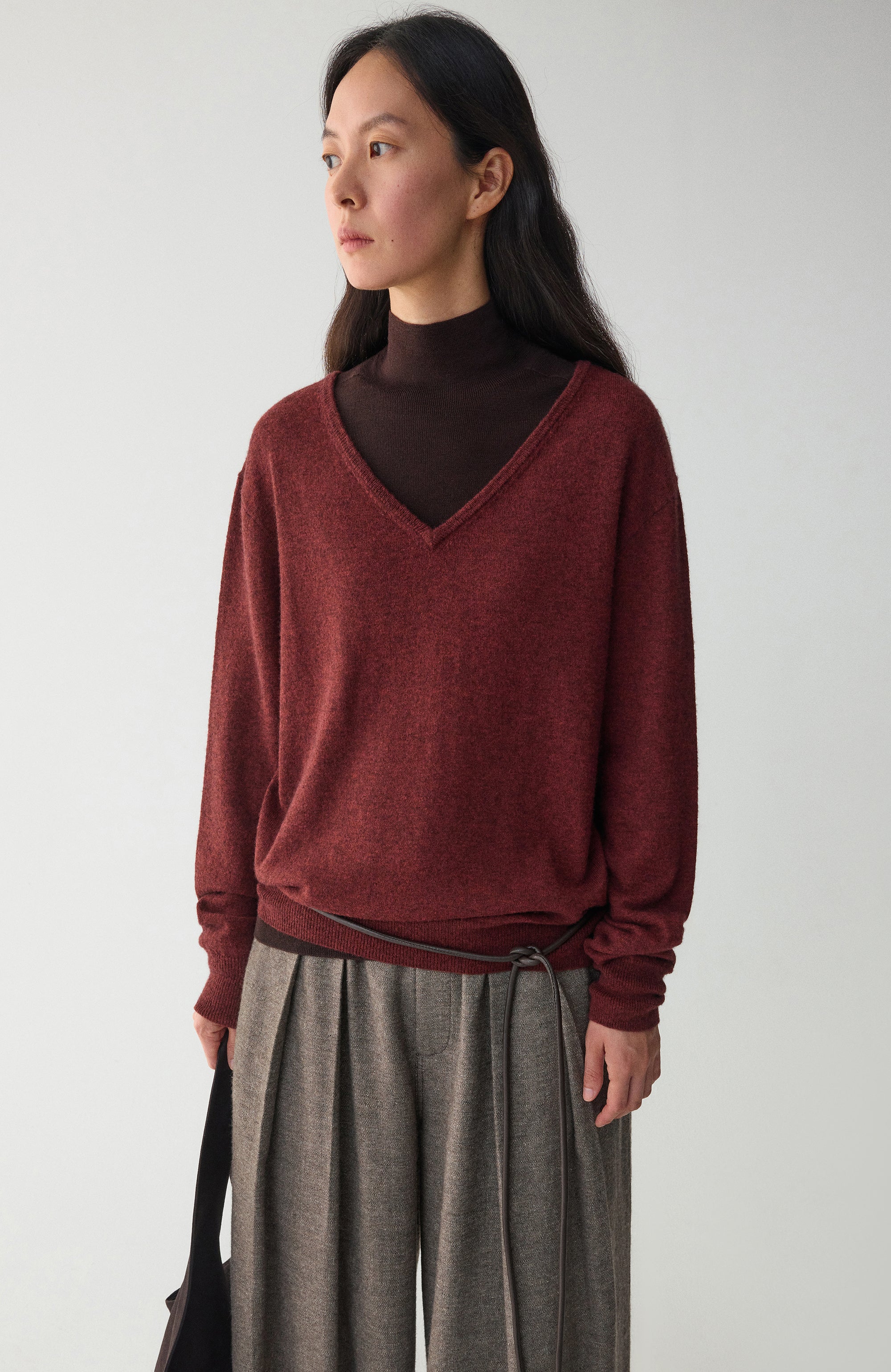 Yak Wool V-neck Jumper - Image 5